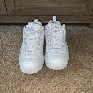 Fila all white sneakers